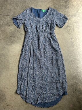 dip Blue Floral V-Neck Dress